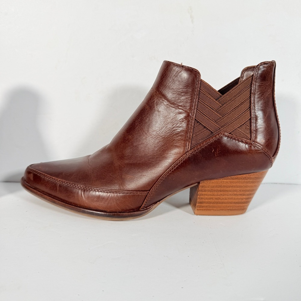 Kelsi Dagger Brooklyn‎ Brown Leather Pointed Toe Womens Ankle Booties Size 8